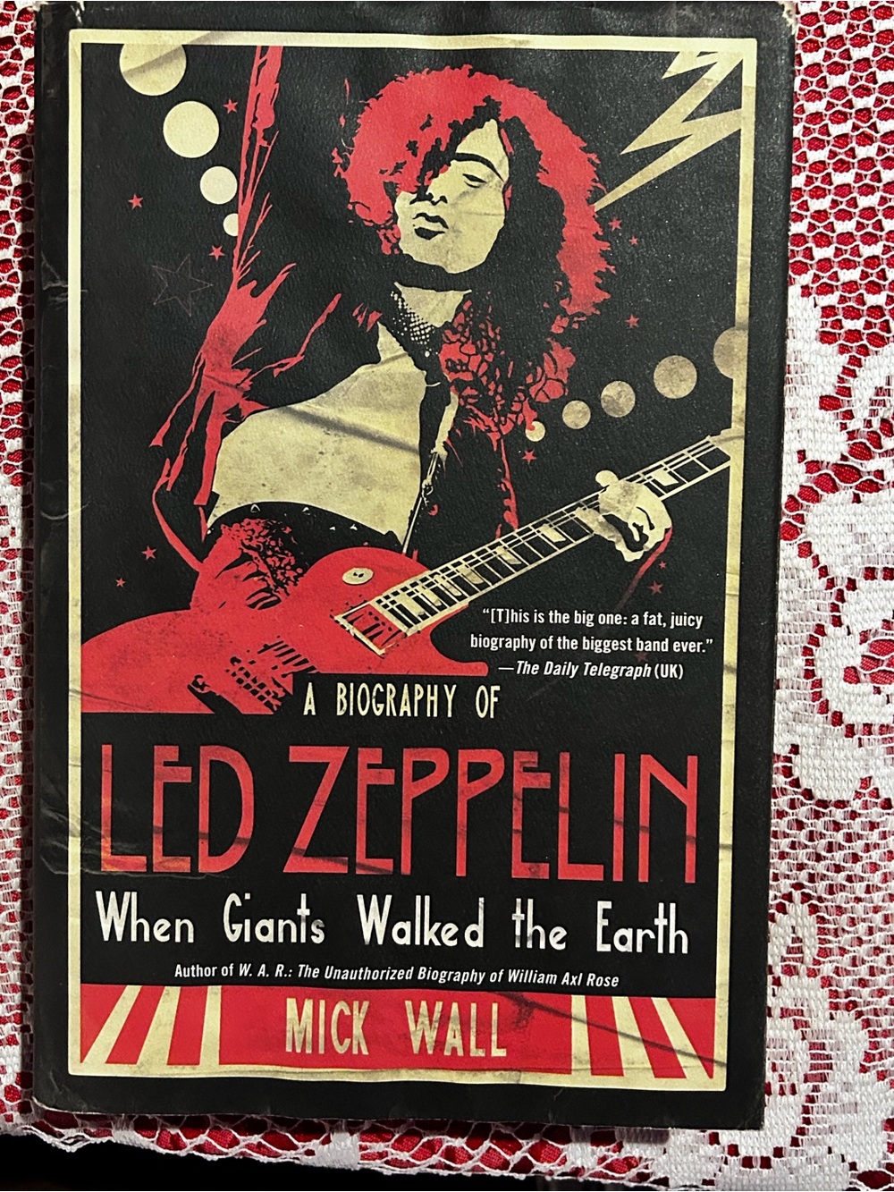 LED Zeppelin Book Cover Poster - Red and Black